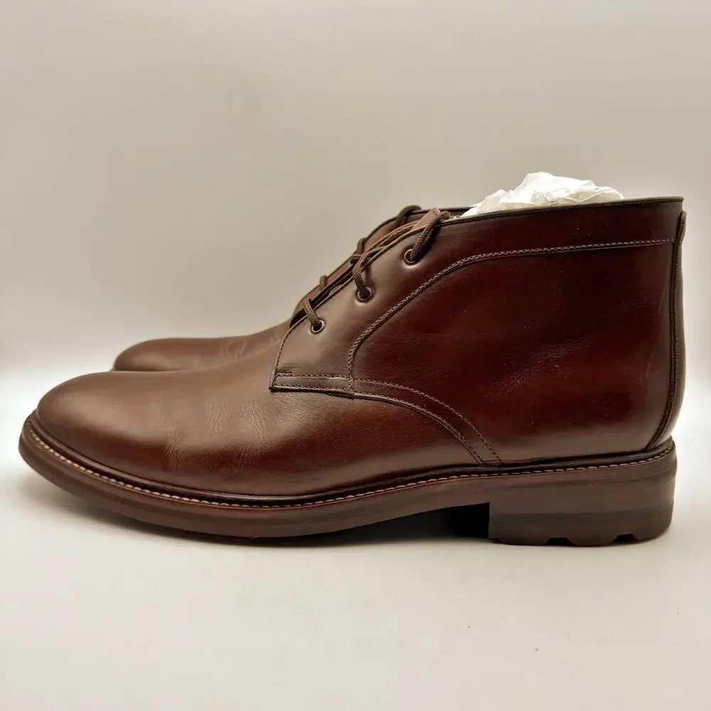 Johnston & Murphy Mens Welch Chukka Boots US Size 12 EU 46 Brown Leather NIB